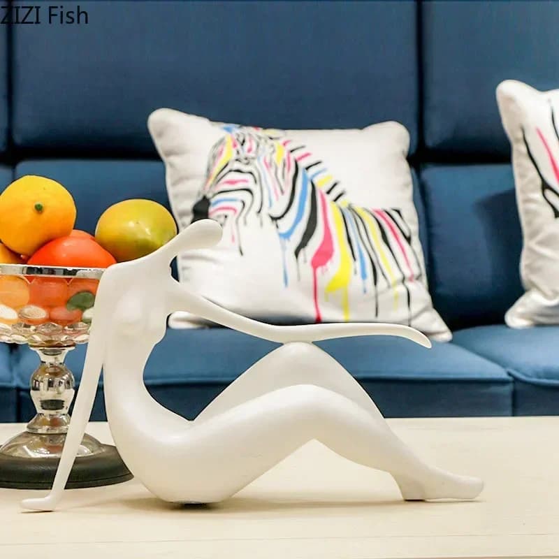 Yoga Figures Statue Abstract Artwork Ornaments Desk Decoration Minimalist Yoga Character Resin Sculpture Modern Home Decor