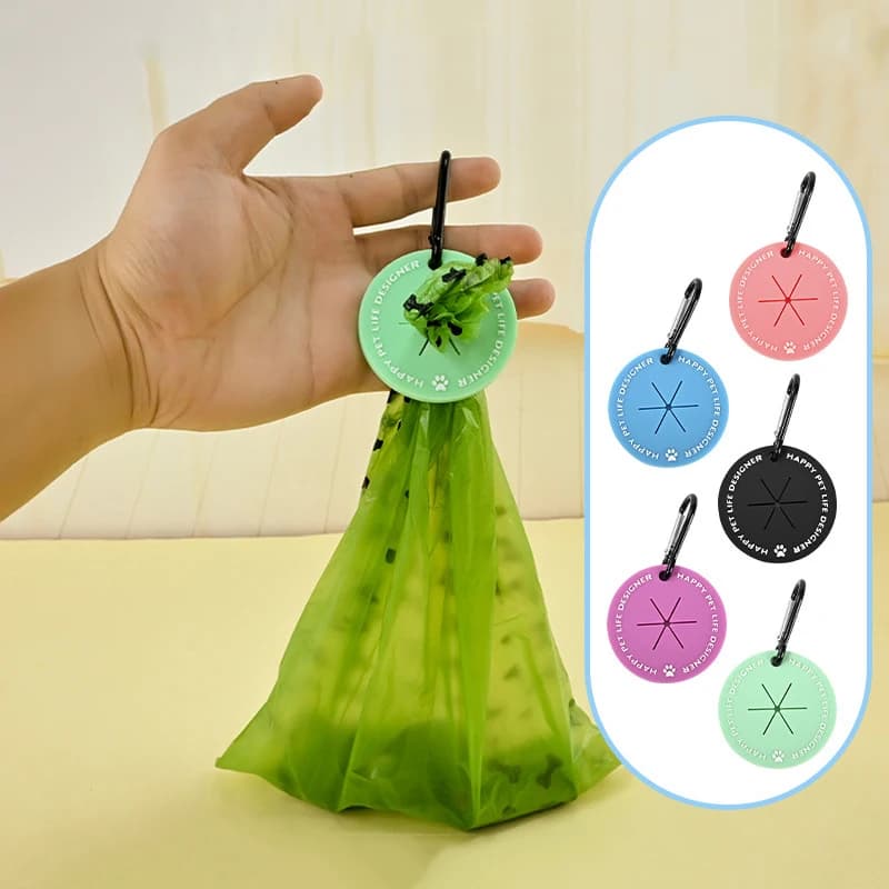 Dog Poop Bag Holder With Carabiner Clip