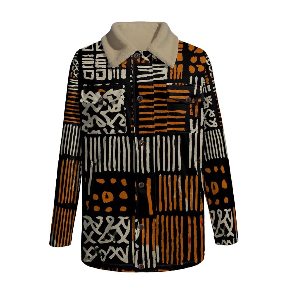 Retro Geometric Parka Jacket