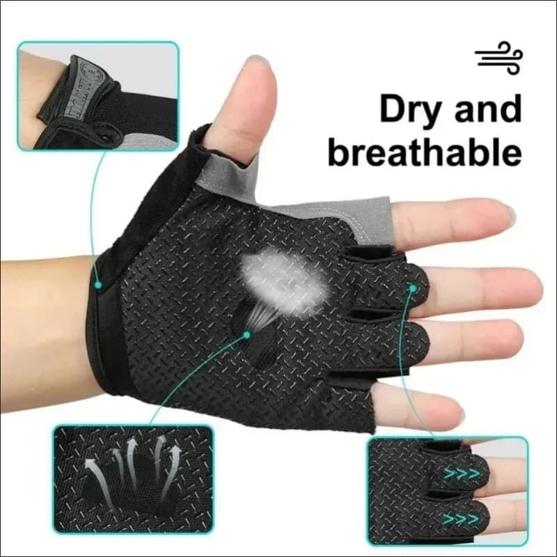Gym Outdoor Sport Gloves  Anti-Slip Weight Training Fingerless Gloves Cycling Hiking Boxing Exercise Workout Breathable Gloves