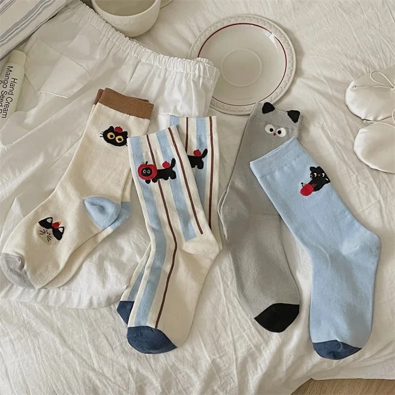 Women's Striped Cotton Casual Socks
