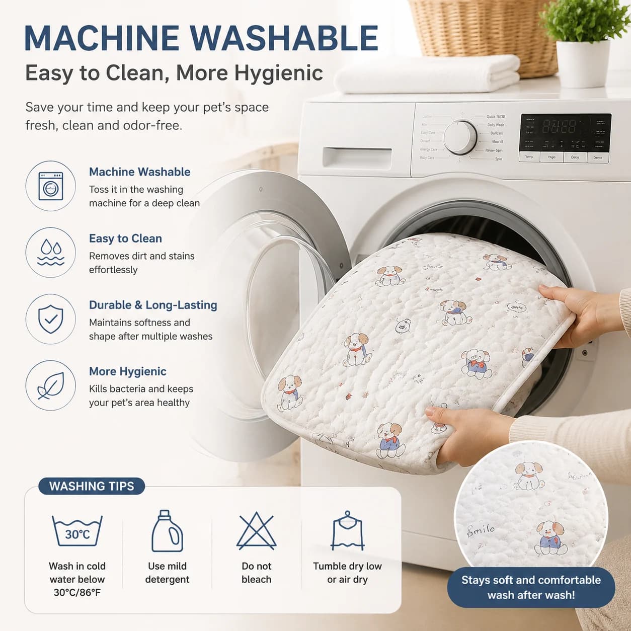 Washable Soft Cotton Pet Mat