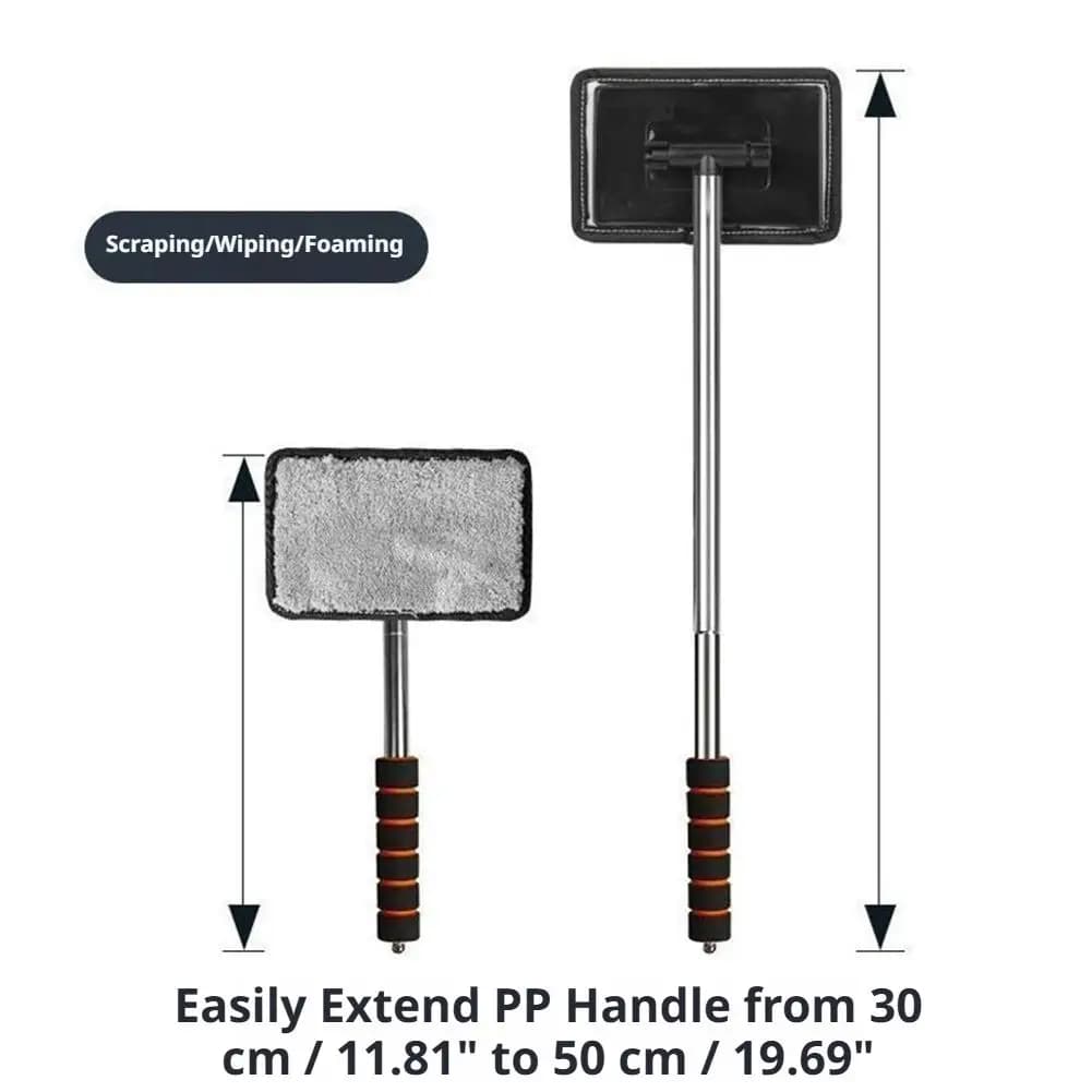 Automobile Windshield Cleaning Tools  Water Scraping Telescopic Handle Window Glass Wiper Auto Cleaning Cloth Brush