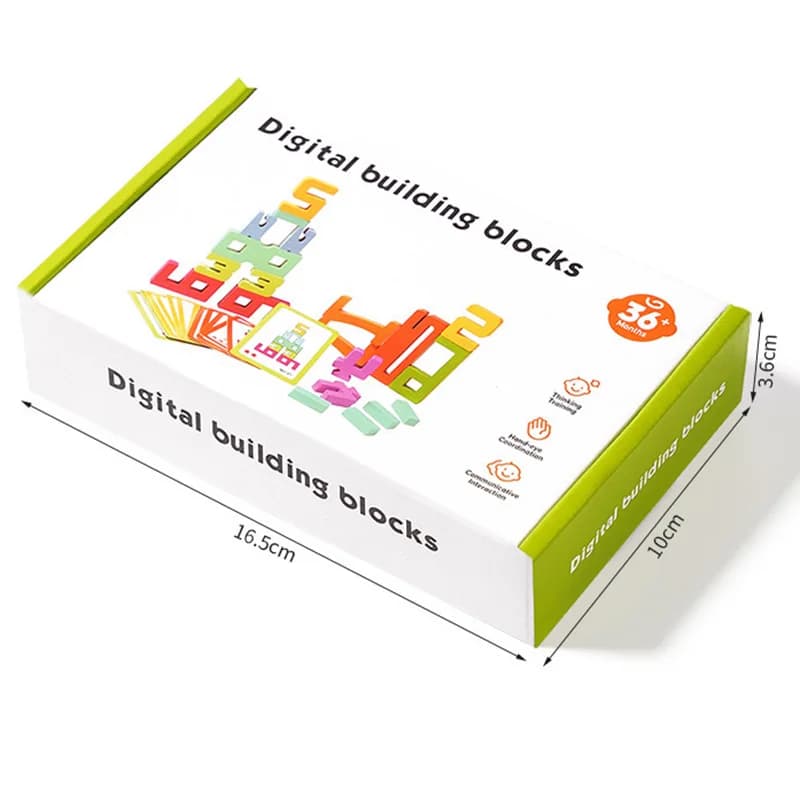 Wooden Digital Blocks Stacking Puzzle Toy