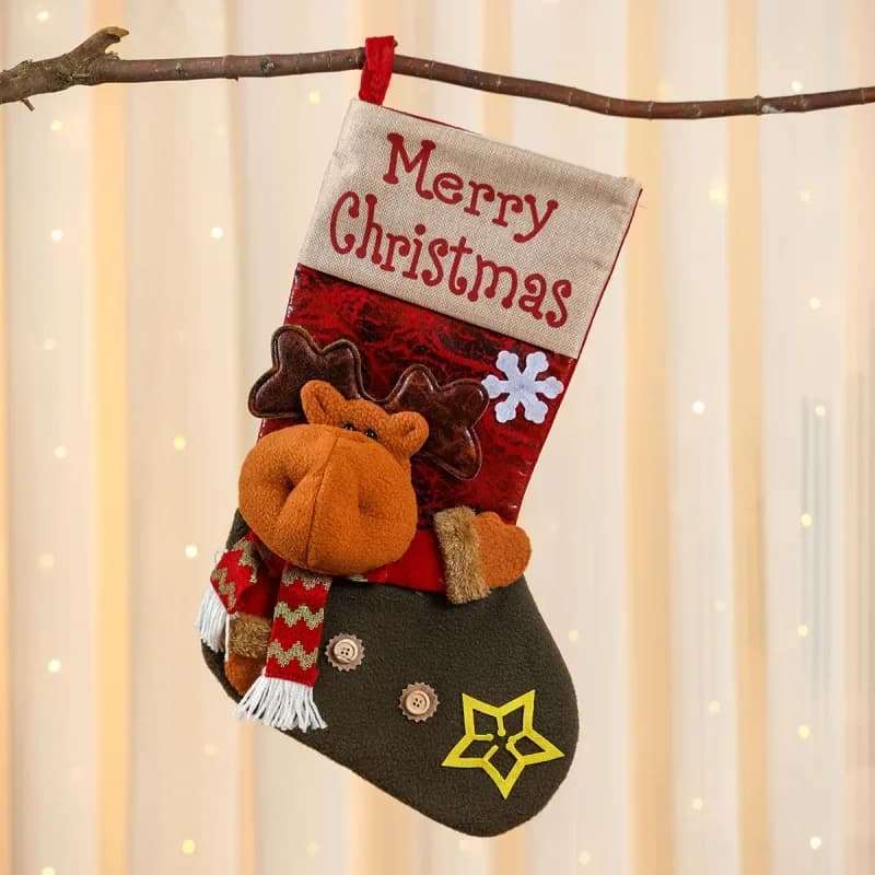 Large Plaid Christmas Stockings Set