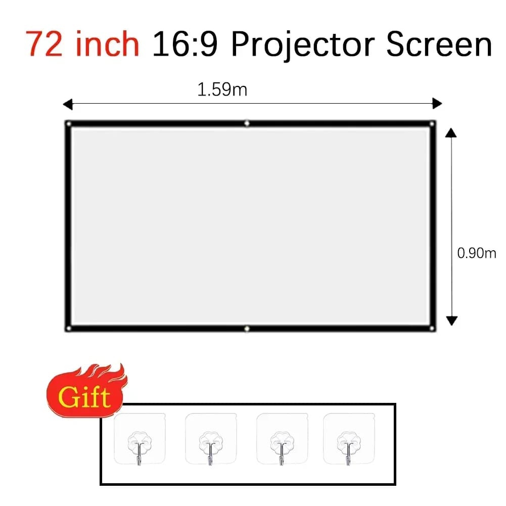 Projector Screen Fabric 60-150 Inch