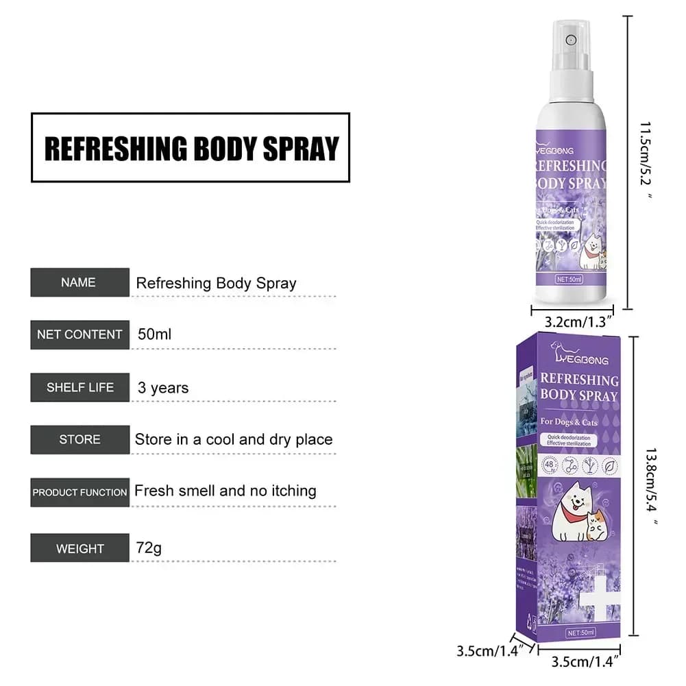 Pet Deodorizing Spray with Lavender Oil