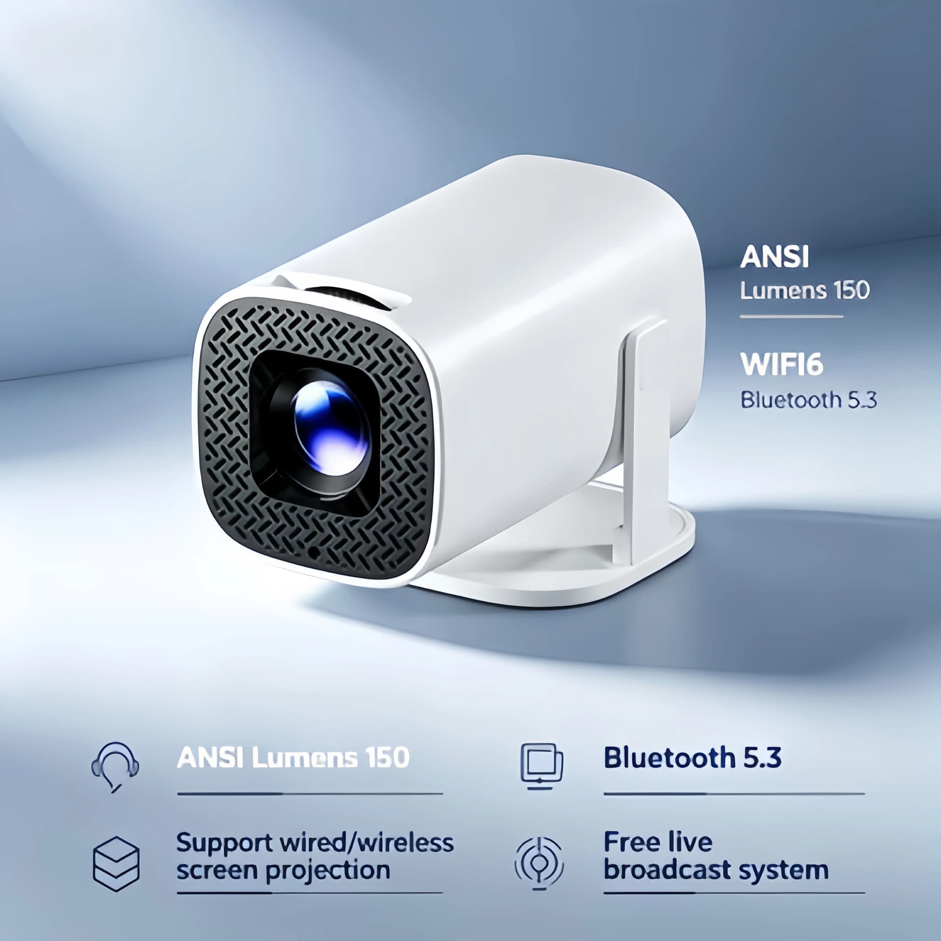 1080P Portable Mini Projector with Wireless Mirroring
