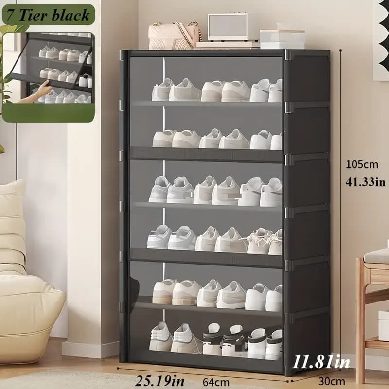 Transparent Large Shoe Rack with Dust Cover