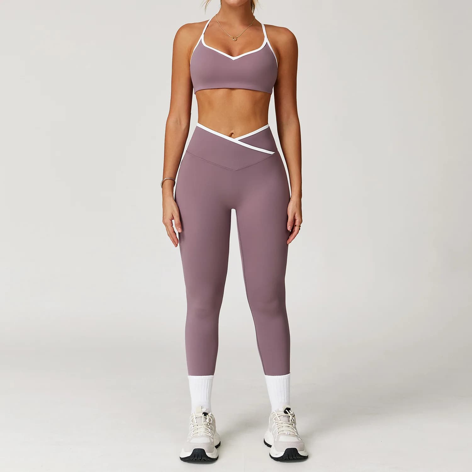 Yoga Set 2 Pieces Workout Clothes Women's Tracksuit Sportswear Gym Clothing High Waist Bell-bottoms Sexy Fitness Bta Sports Suit