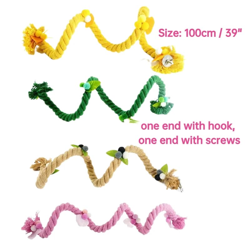 Spiral Rope Perch for Parrots 39 Inches