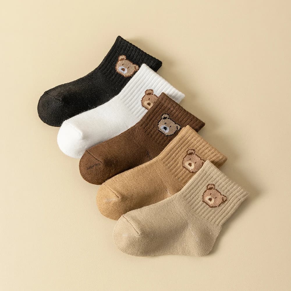 Baby Toddler Socks with Cartoon Bear Pattern