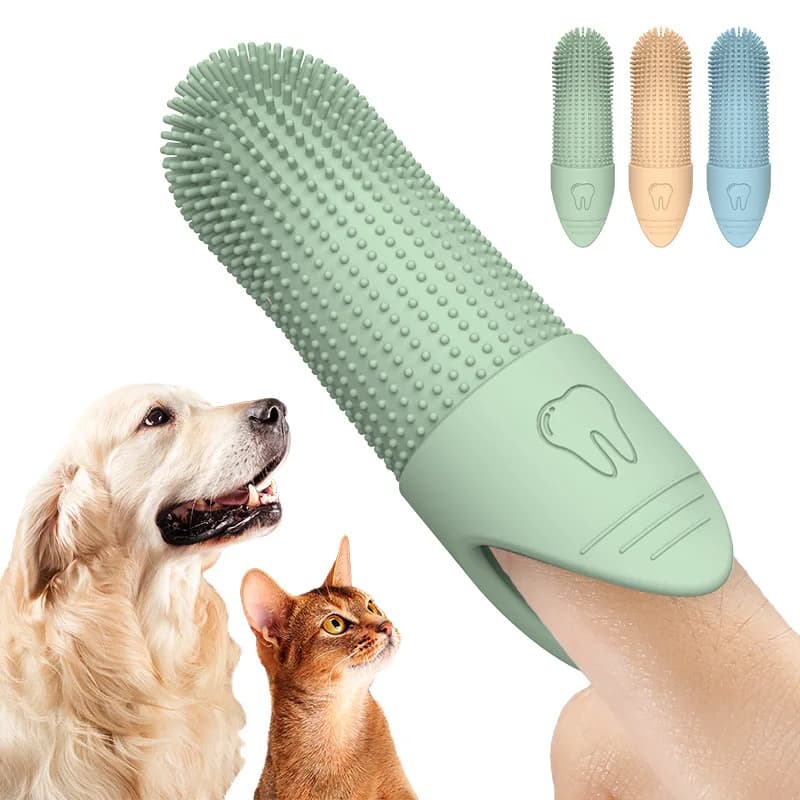 360-Degree Silicone Finger Toothbrush for Dogs & Cats