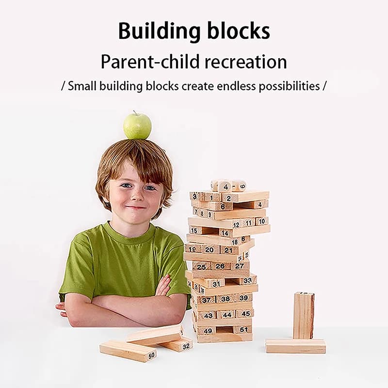 Solid Wood Stacking Block Tower Game