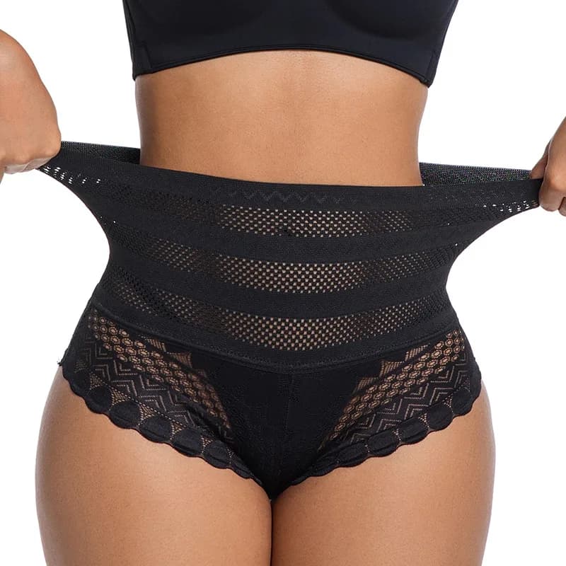 Women's High-Waist Lace Trim Underwear 2-Pack
