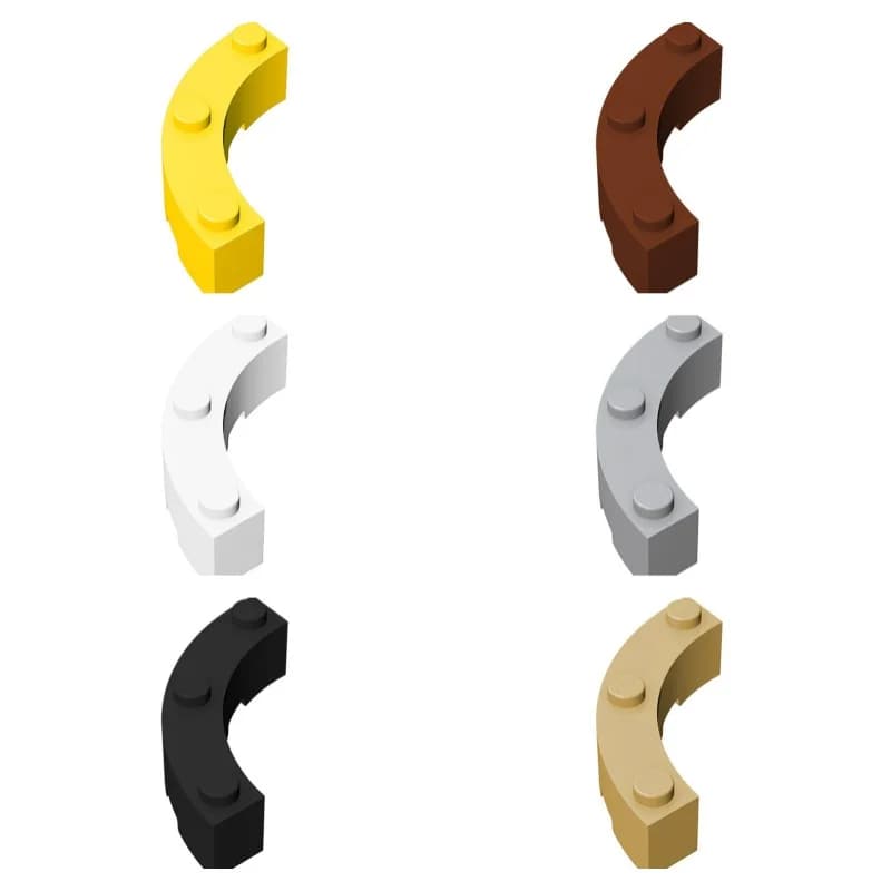 Brick Round Corner 4x4 Building Block Pieces