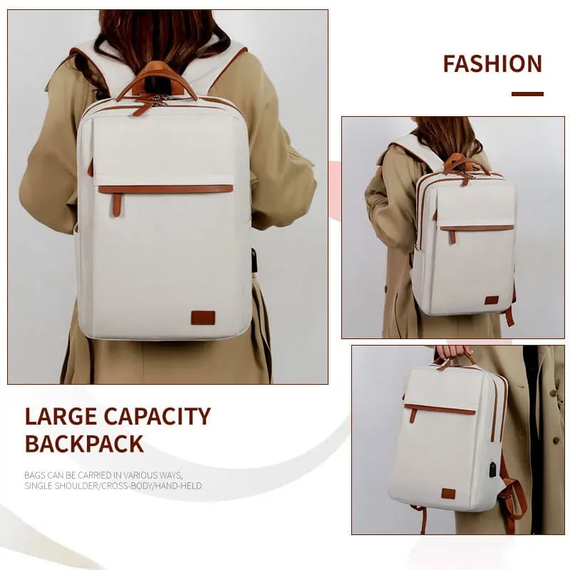 Fashionable and Simple Large-Capacity Backpack for Daily Commuting and Office Use