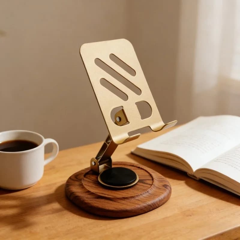 Cell Phone Stand for Desk - [360° Rotation] Foldable Mobile Stand, Office Desk Accessories Gifts for All Smartphones