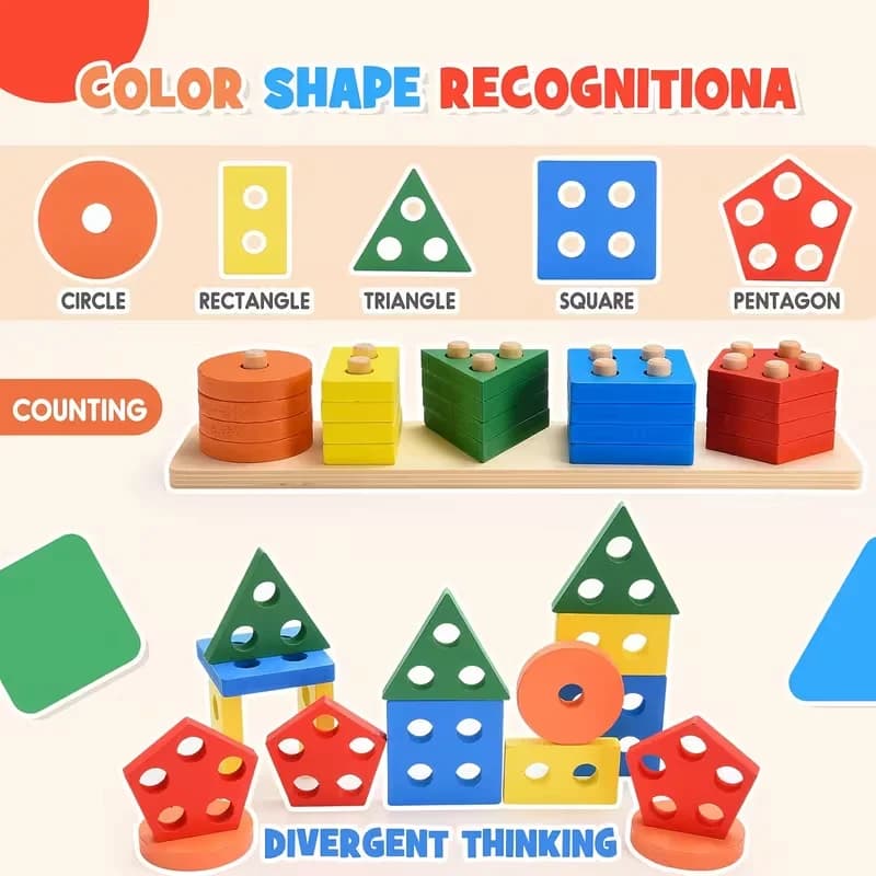 Montessori Wooden Geometry Puzzle Toys