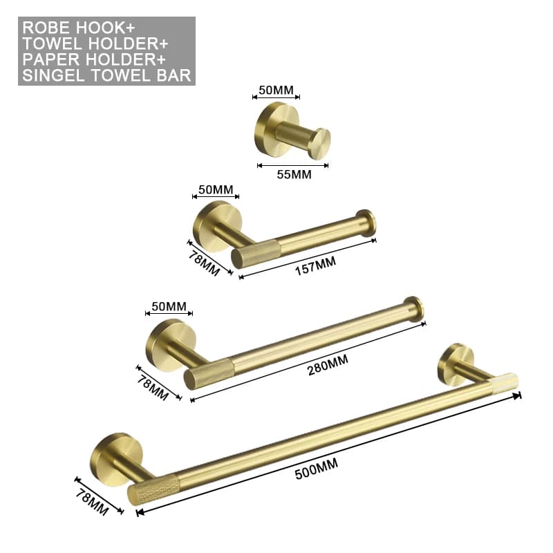 Bathroom Accessories Hardware Set Kit Towel Bar Wall Mount Toilet Paper Holder Hand Robe Hook Hanger Stainless Steel