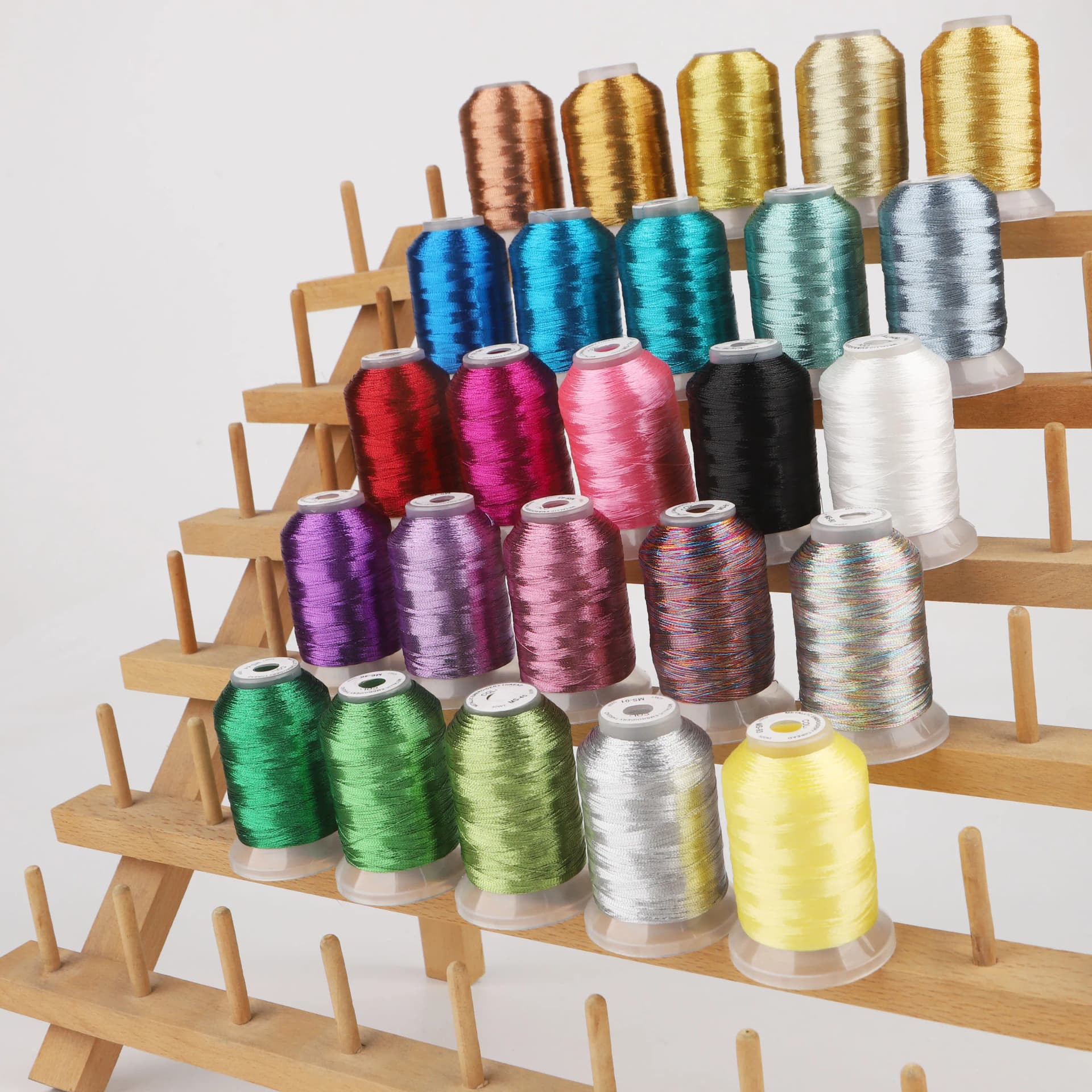 Metallic Embroidery Machine Thread Kit, 25 Colors