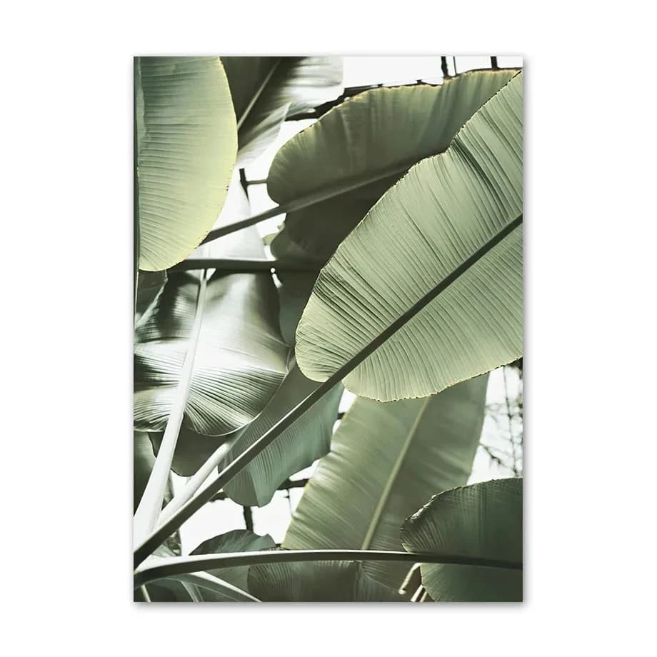 Frameless Green Leaf Landscape Canvas Painting
