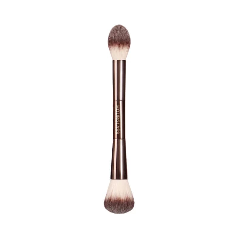 Makeup brush, powder brush, blush brush, loose powder brush, exquisite professional metal handle, double-head design, with box