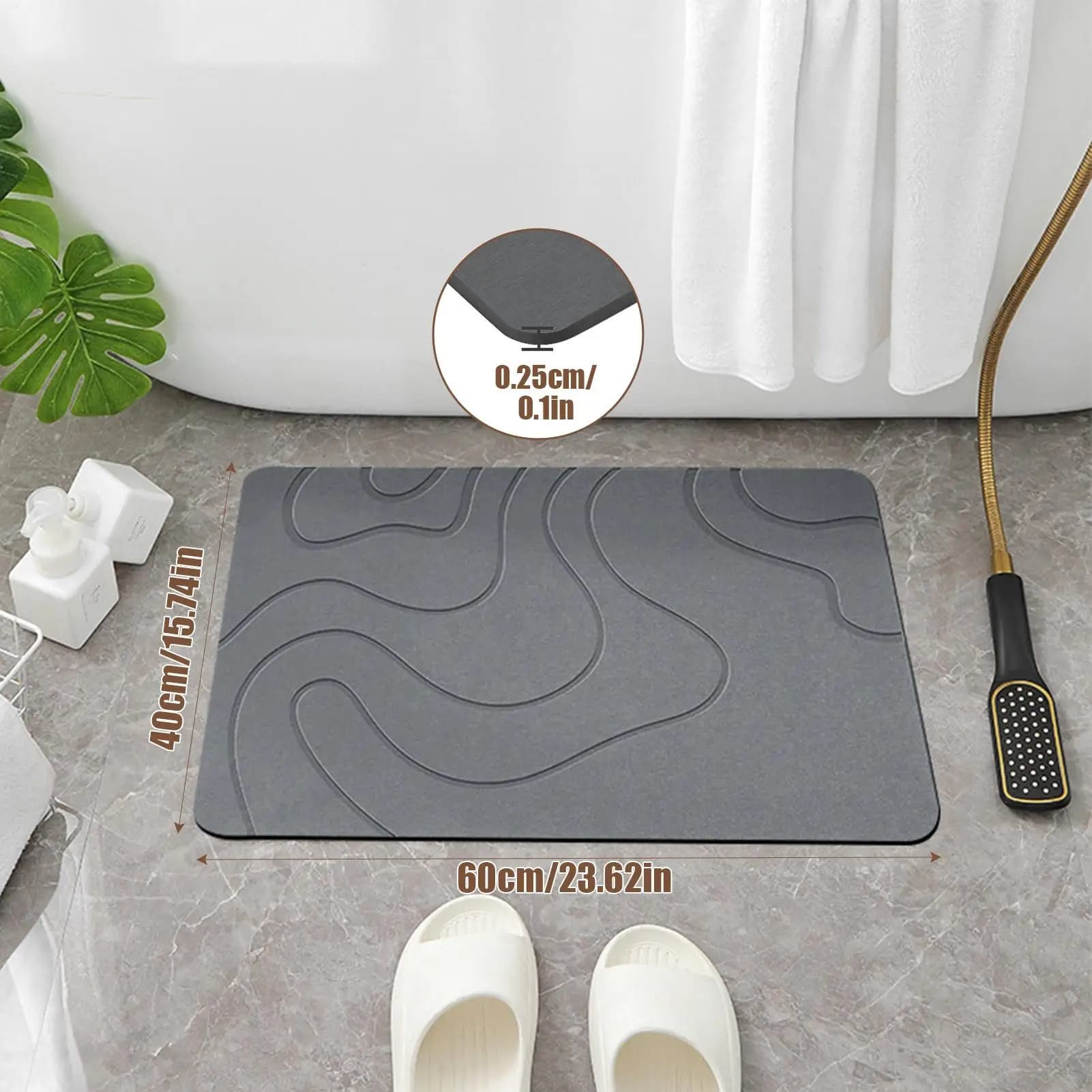 Diatomite Bath Drying Mat Non-Slip