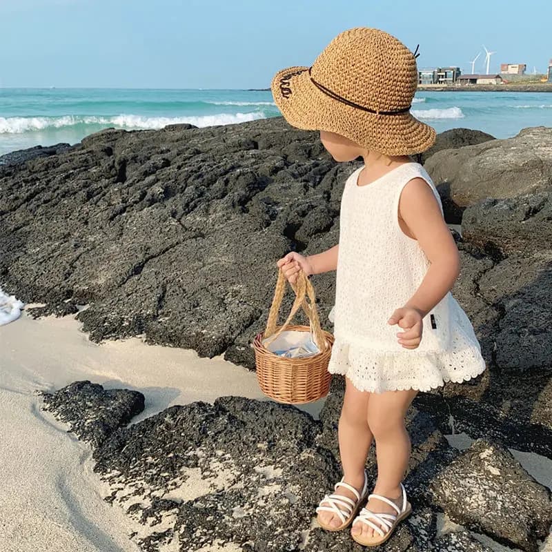 Baby Girl Summer Cotton Halter Vest Denim Shorts Set