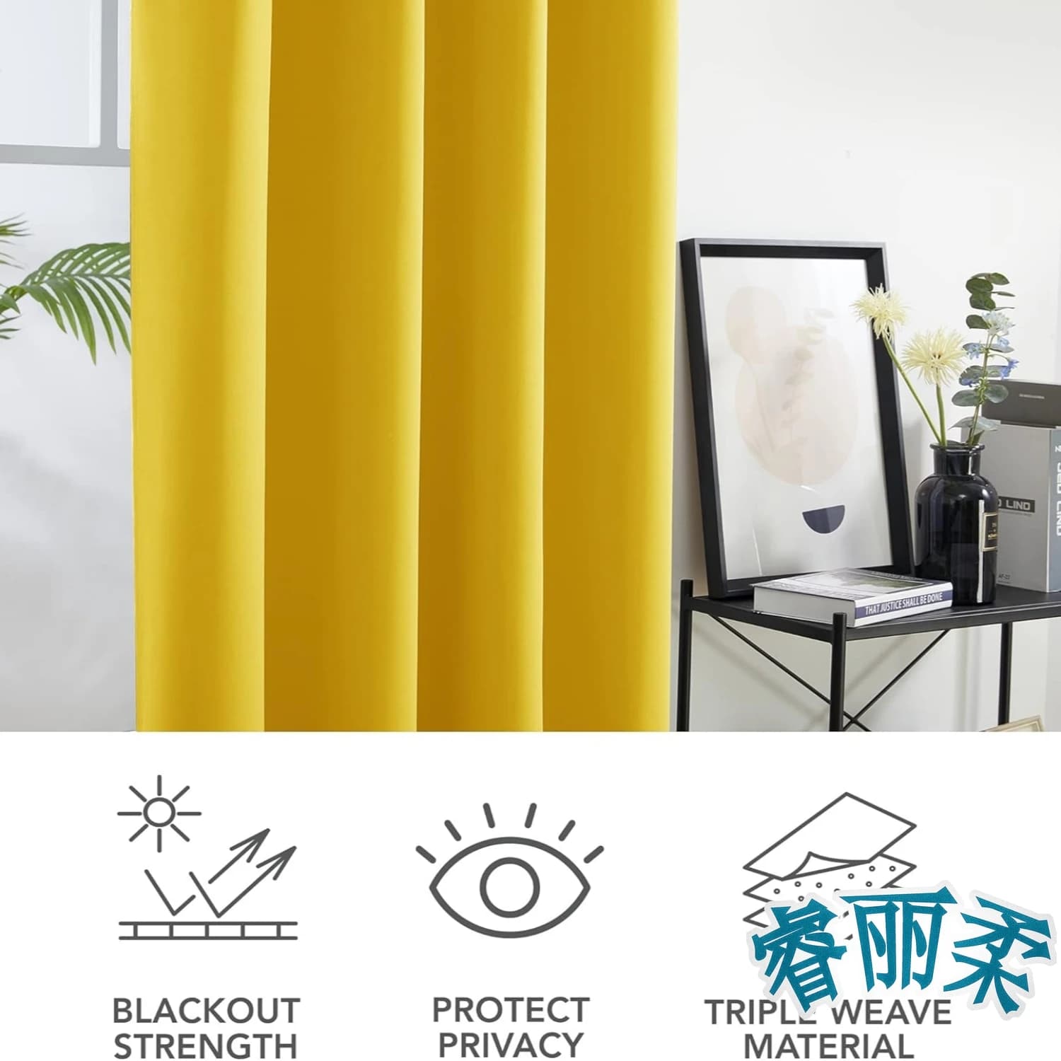 Thermal Blackout Curtains with Eyelets, 2 Panels