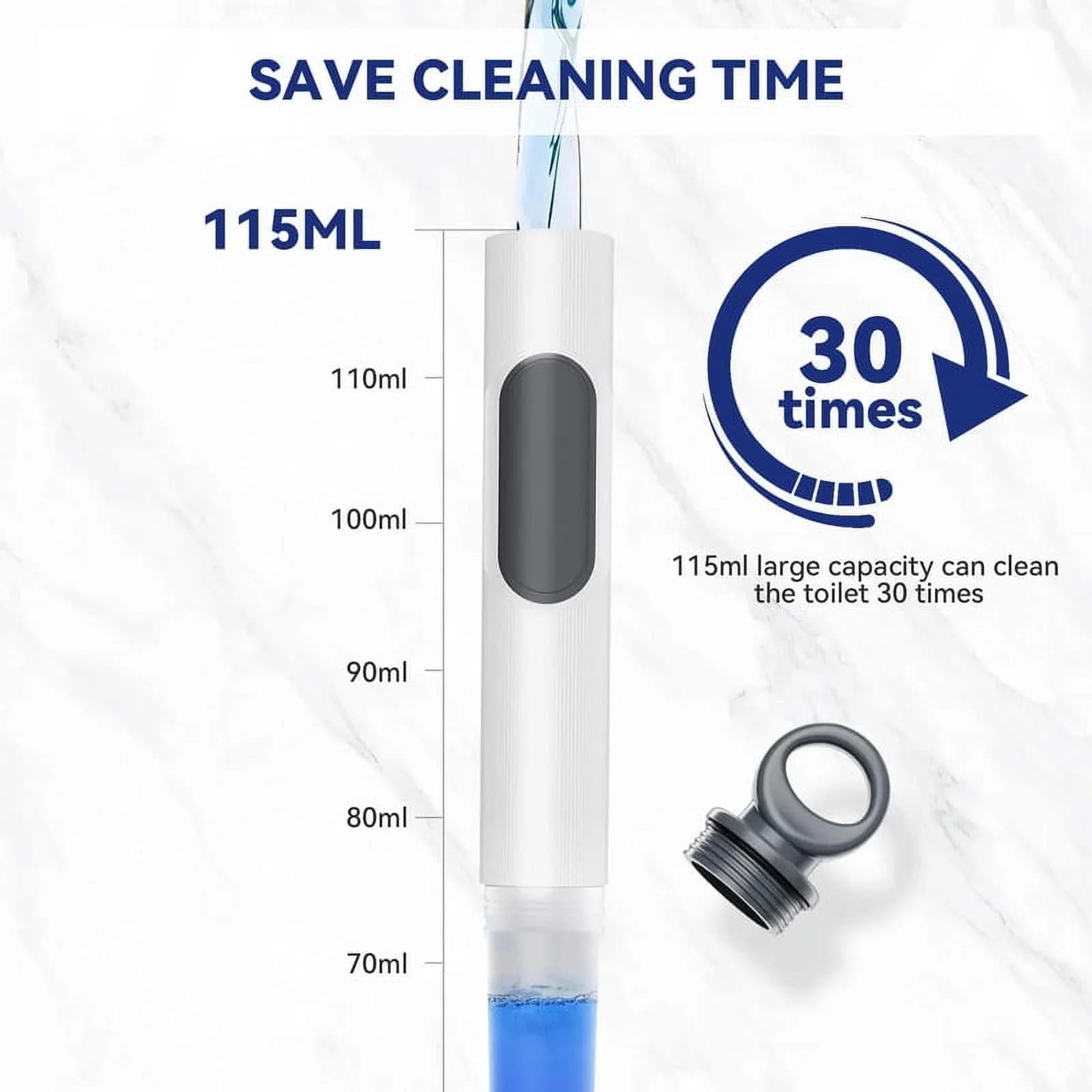 Toilet Bowl Brush Holder with Refillable Dispenser