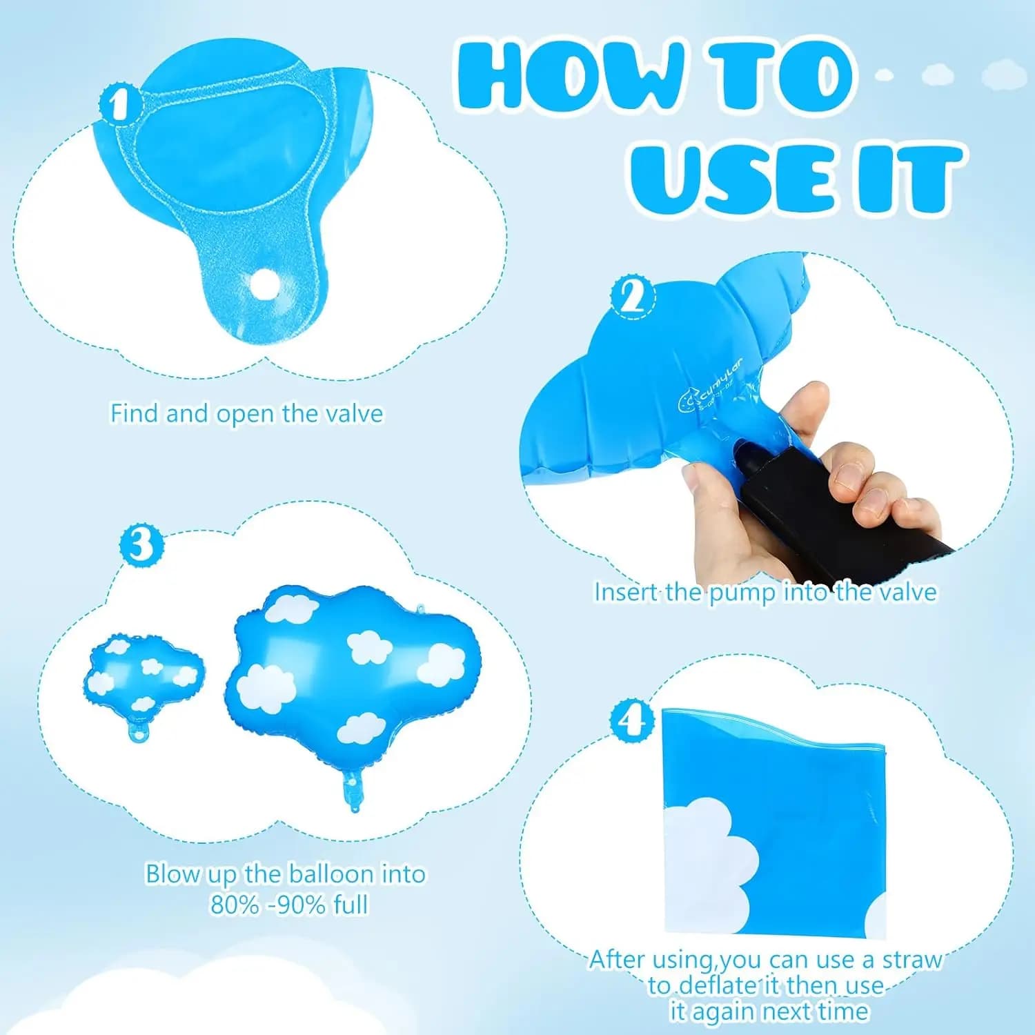 Sky Blue Cartoon Balloons