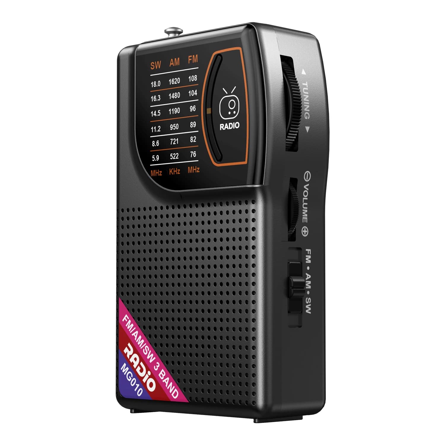 Portable AM/FM/SW Radio with Big Speaker