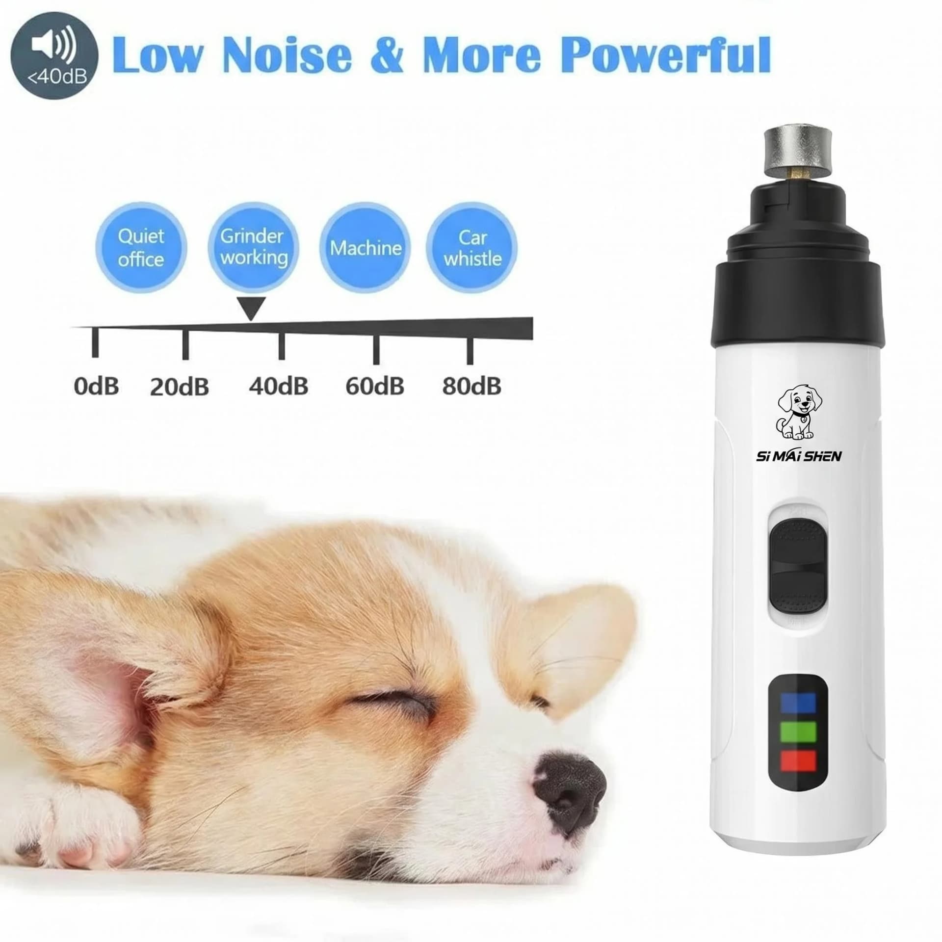 Quiet USB Rechargeable Dog Nail Grinder
