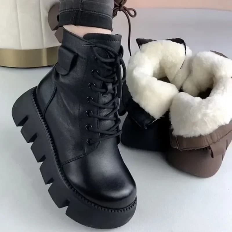 Women's Wool-Lined Winter Platform Boots