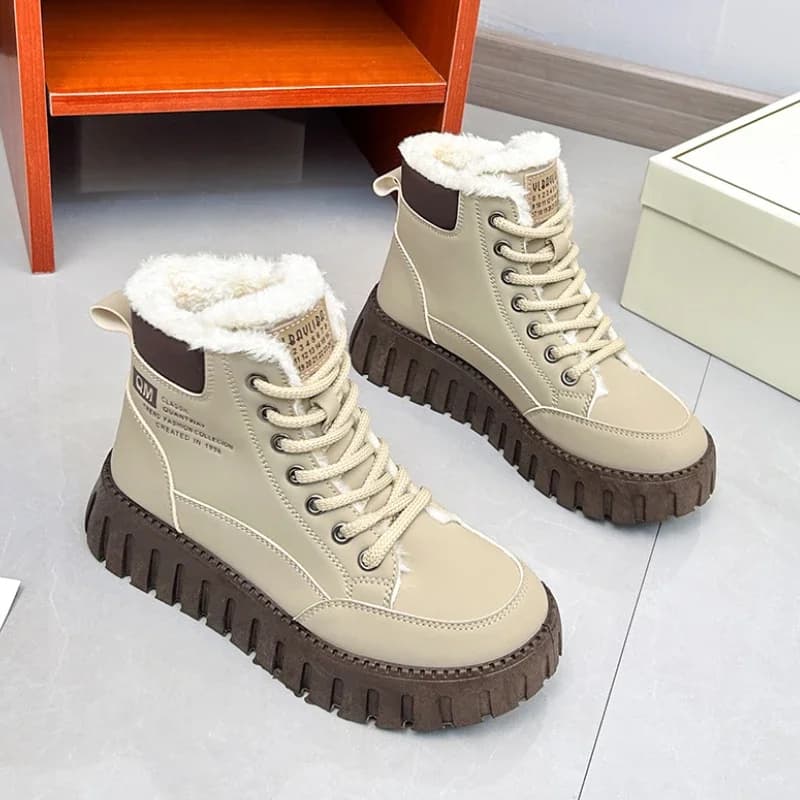 Platform Winter Ankle Boots with Fur Lining