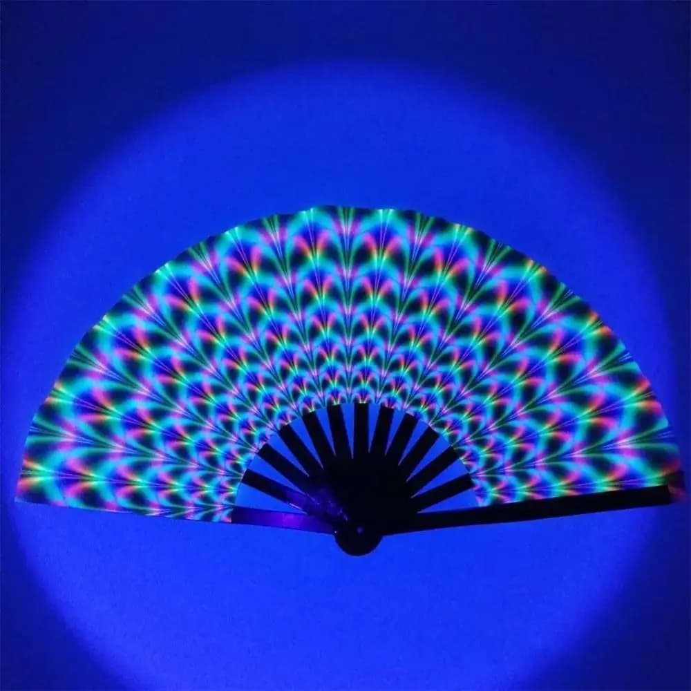 UV Fluorescent Folding Hand Fan