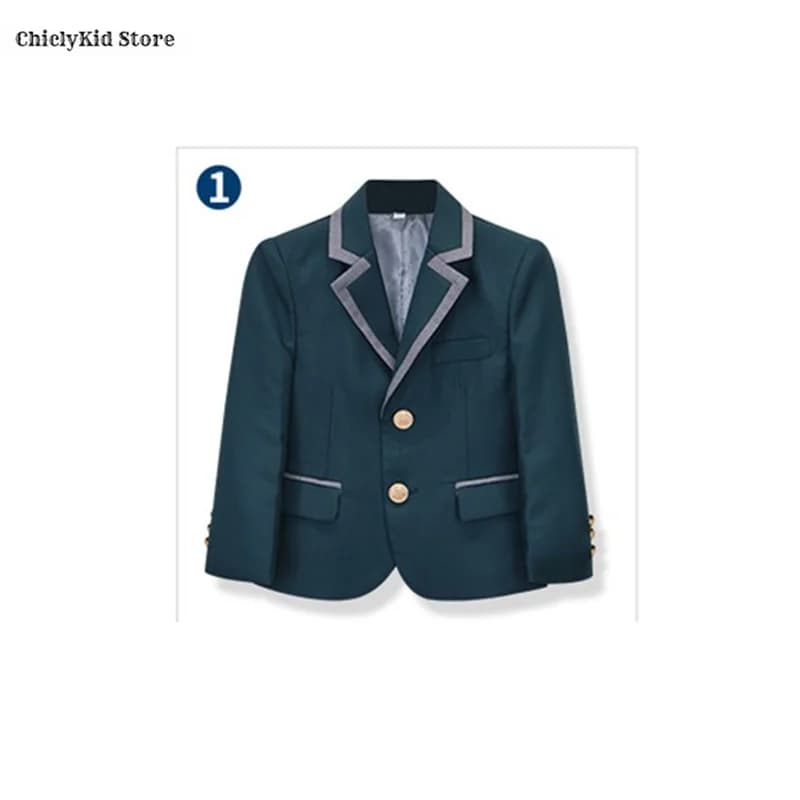 Kids Formal Uniform Blazer Pants Skirt Tie Set