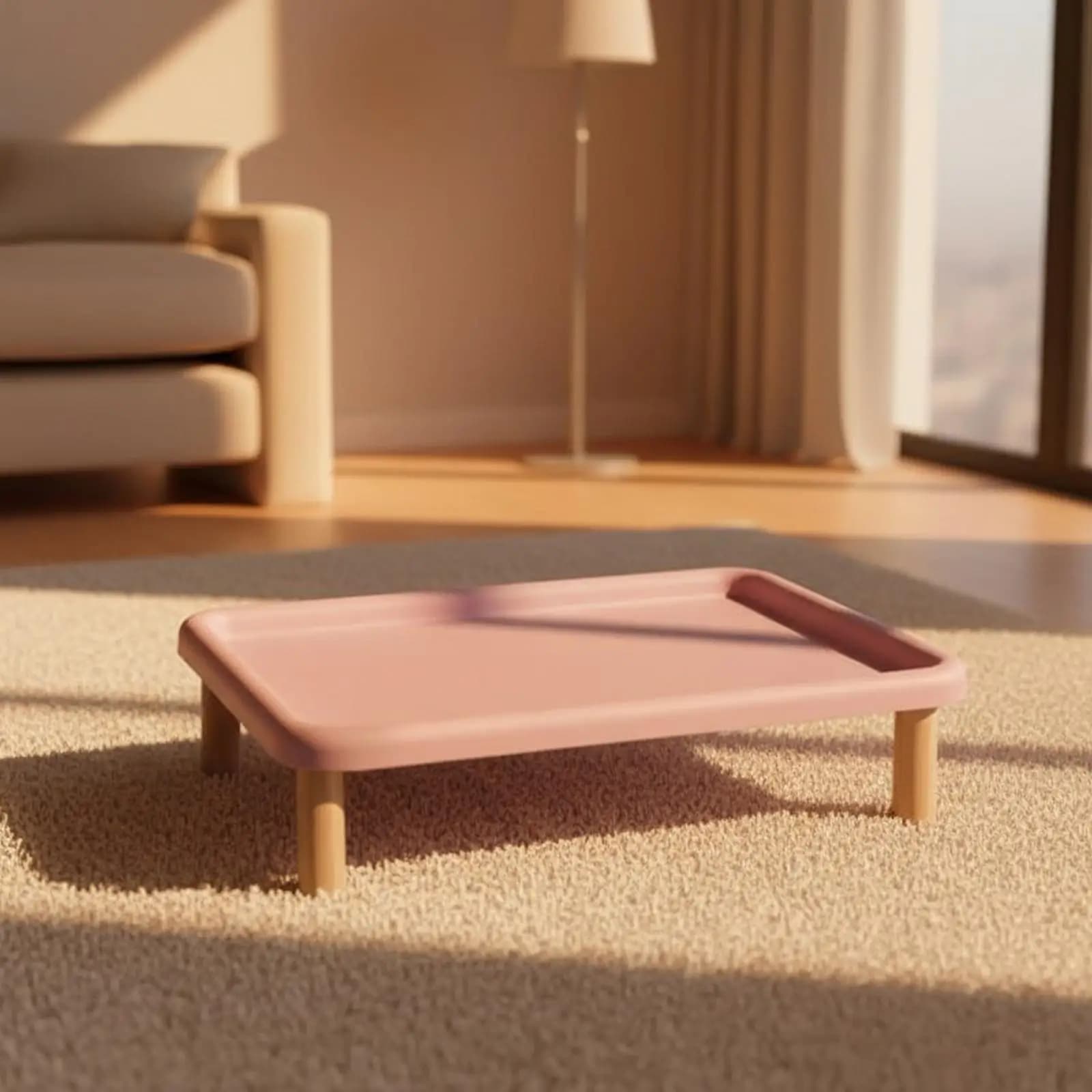 Elevated Pet Feeder Stand with Wooden Base
