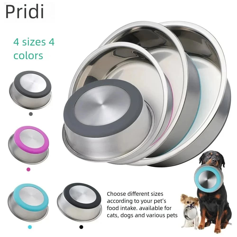 Stainless Steel Anti-Tip Pet Bowl