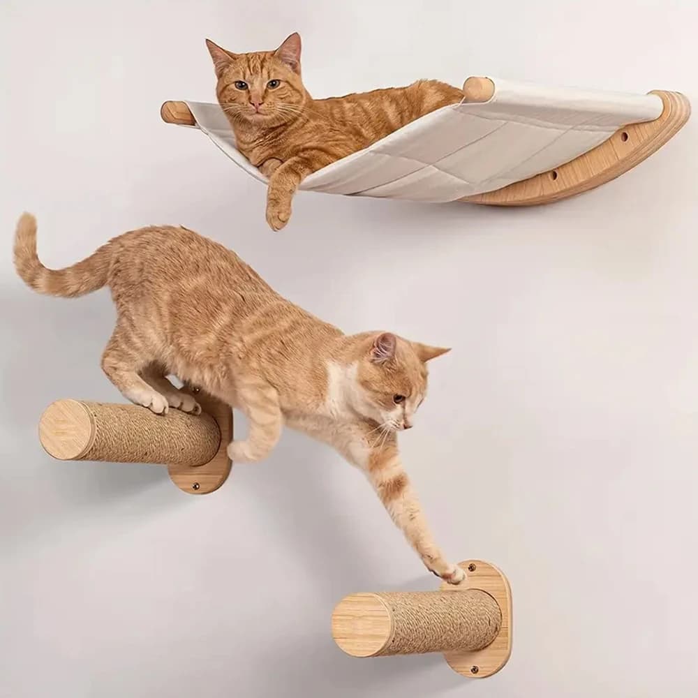Wall Mounted Cat Shelf with Perch