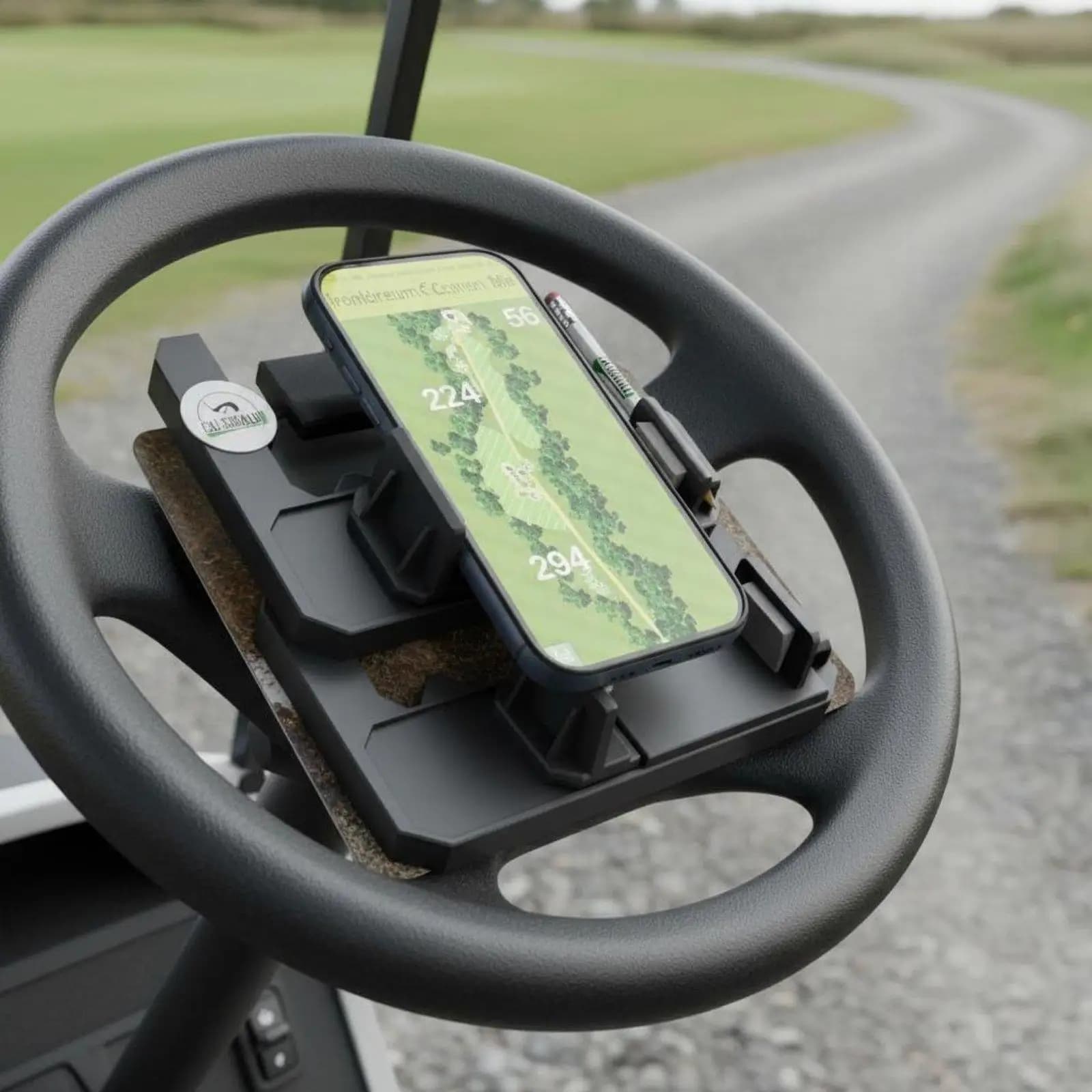 Golf Phone Mount Practical Car Holder Phone Organizer for Golf Cart Steering Wheel Easy Installation