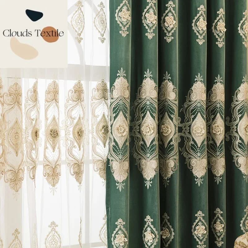 European Embroidered Curtains Panel
