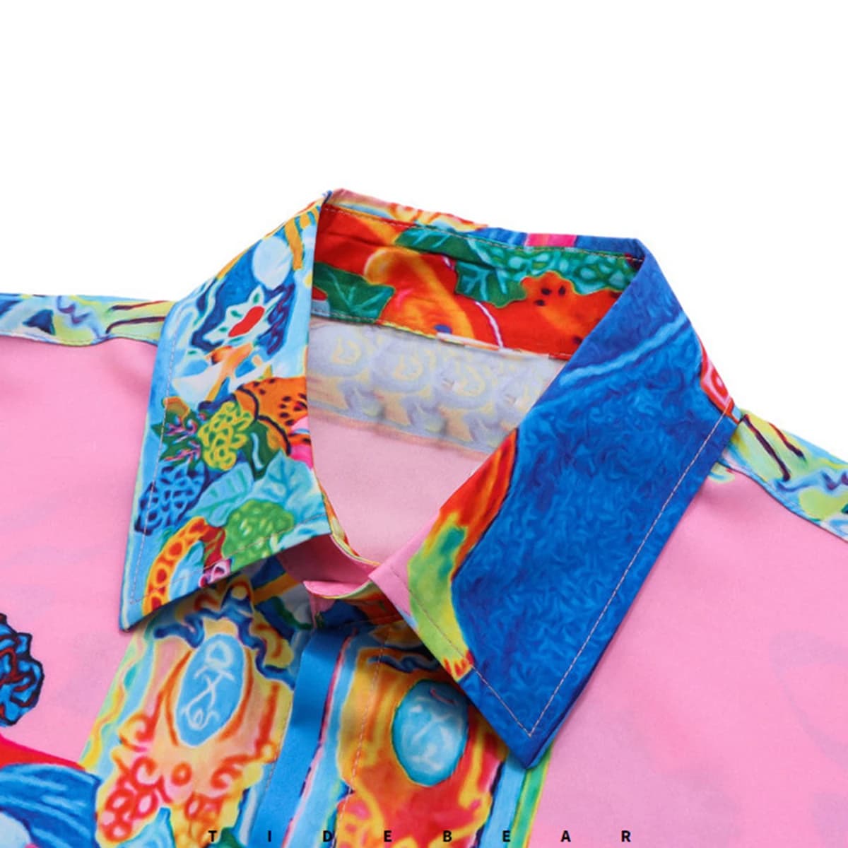 Men's Oversized Printed Button-Up Shirt