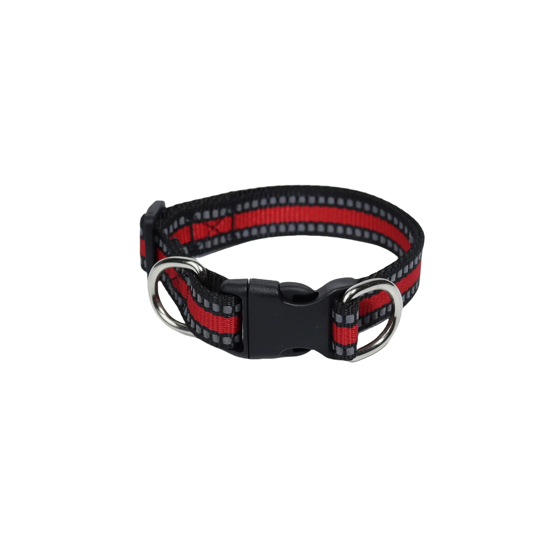 Reflective Nylon Dog Collar with Double D Ring