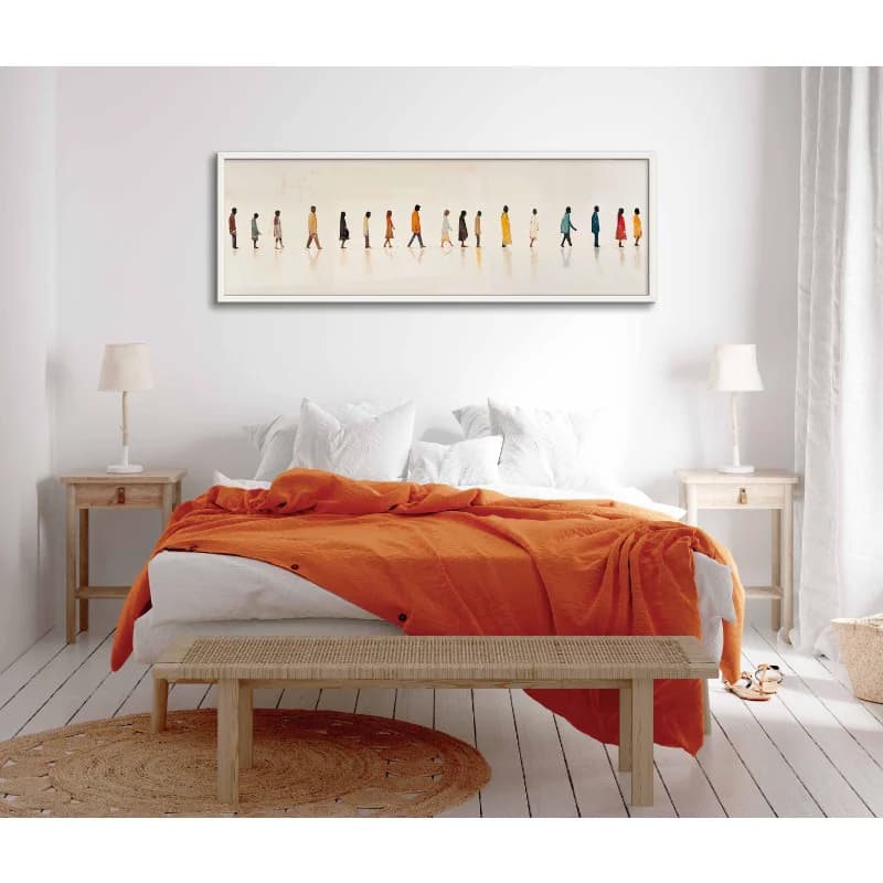 Abstract People Walking Canvas Wall Art