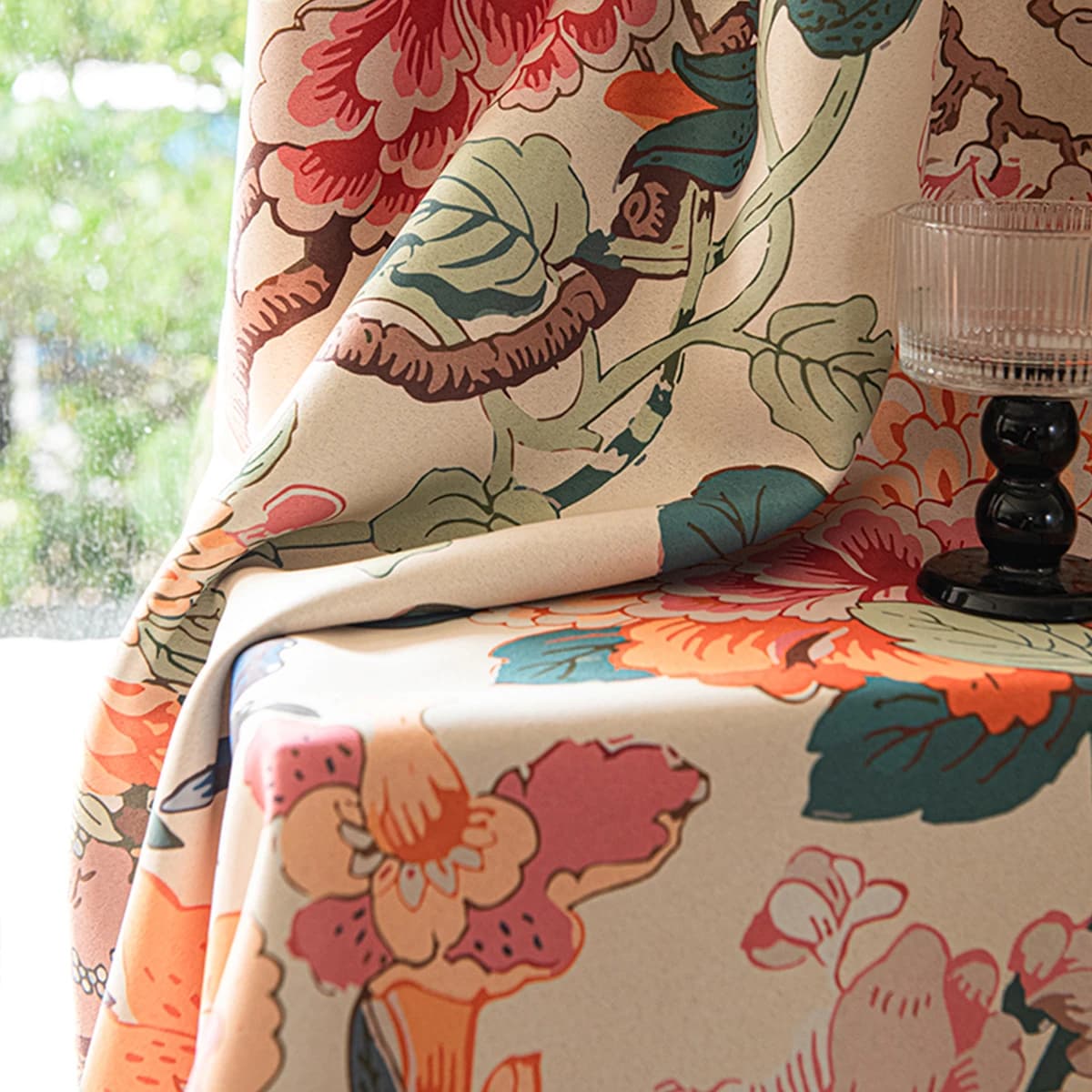 Blackout Floral Curtains with Thermal Insulation