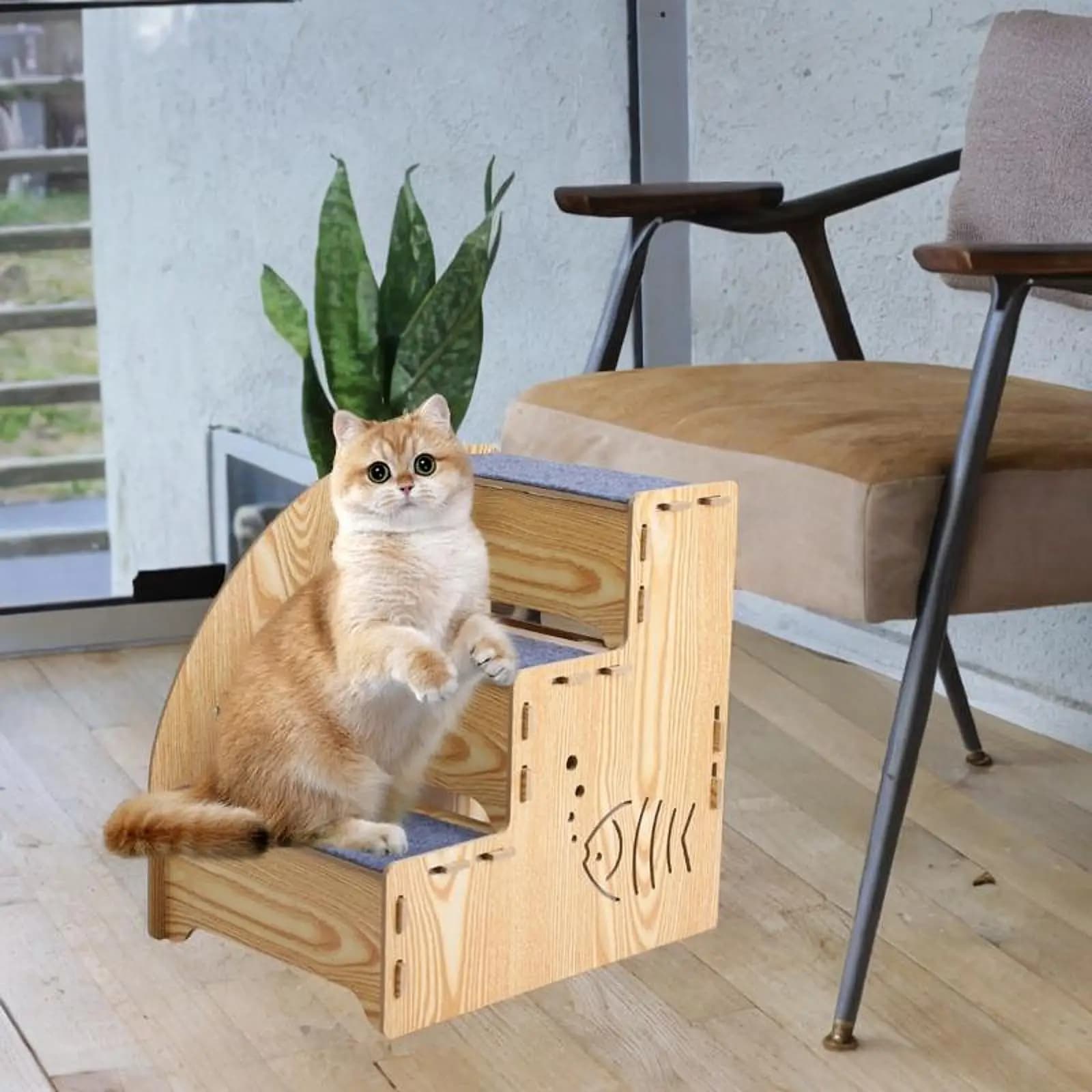 Wood Pet Stair Ladder 3-Step