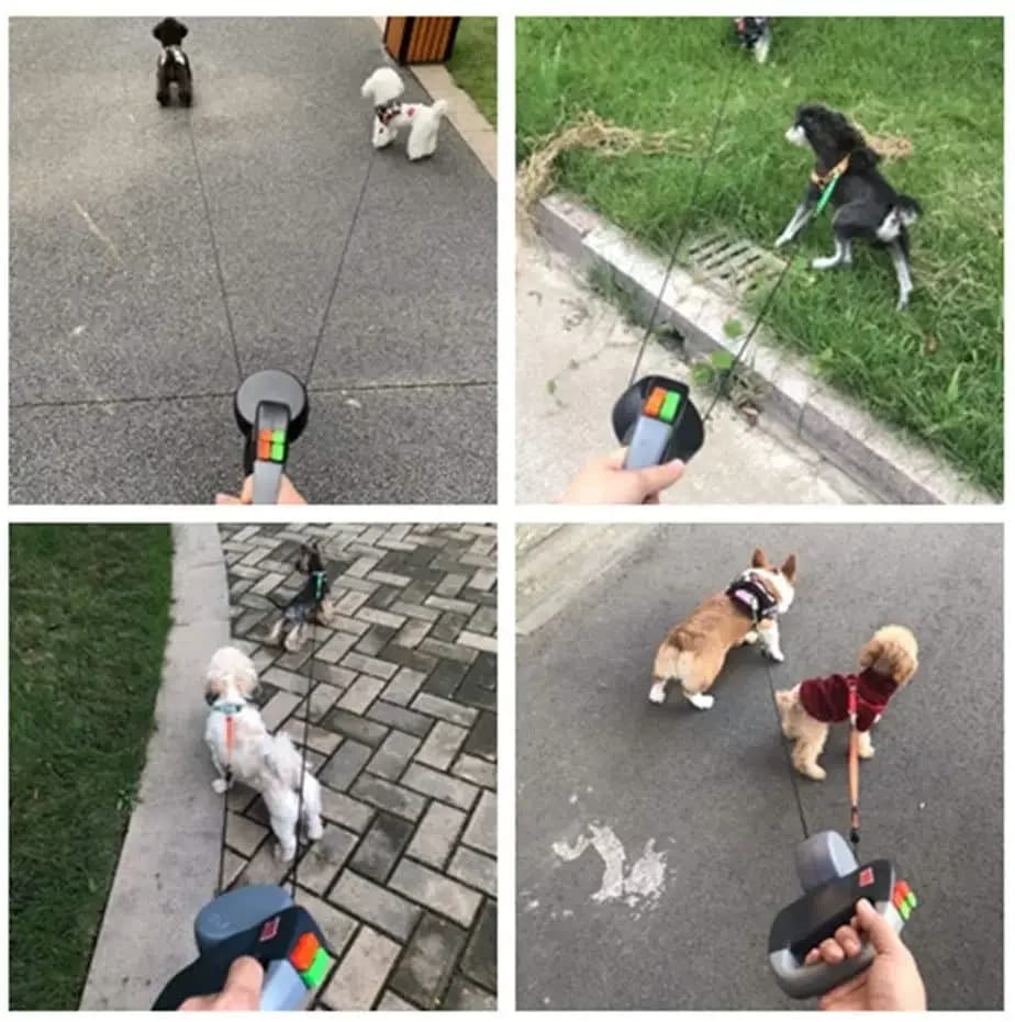 Dual Line Retractable Dog Leash 3M