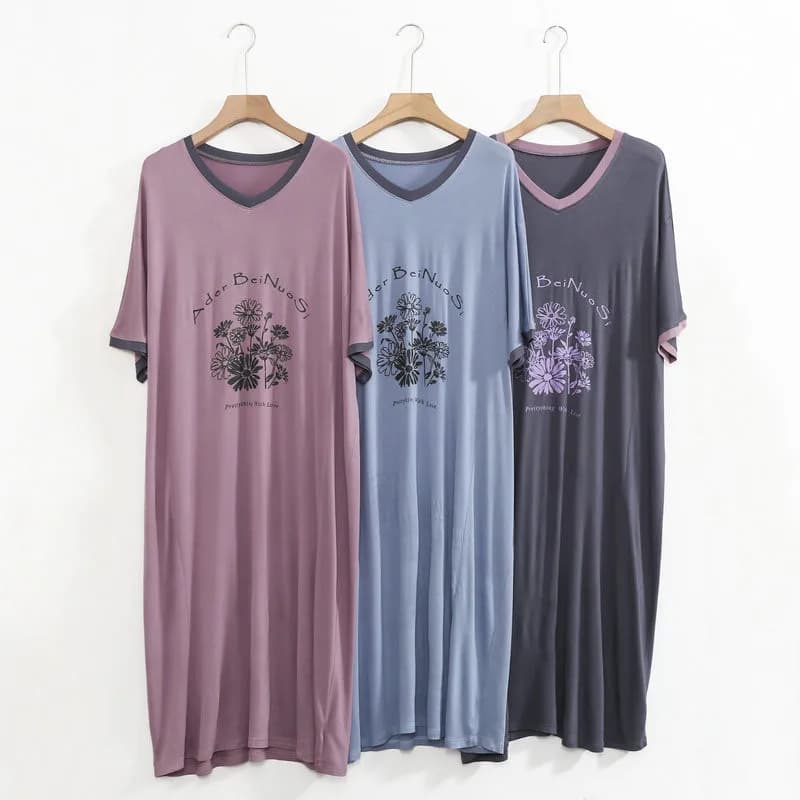 Women's Cartoon Print Modal Nightgown